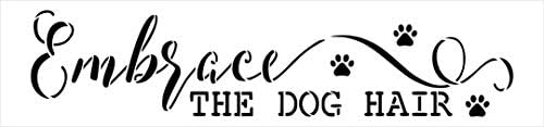 חבק את סטנסיל שיער הכלבים מאת Studior12 | DIY פרוותי חווה בית חווה עיצוב הבית | תבנית מיילר של שלט מלאכה וצבע